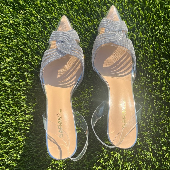 Saraw heels embellished crystal Gatsby 75 heels sz 9 US - Picture 4 of 5
